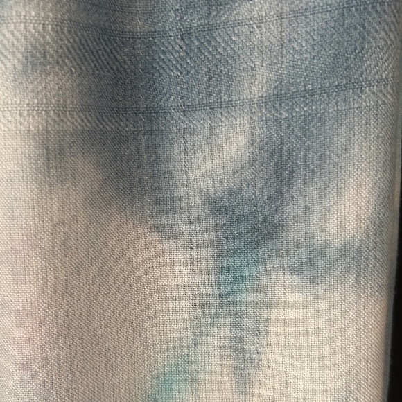 Tie Die Blue Wrap Scarf NEW ! Pre Washed Ready To Wear Boho Tassels - Picture 10 of 16